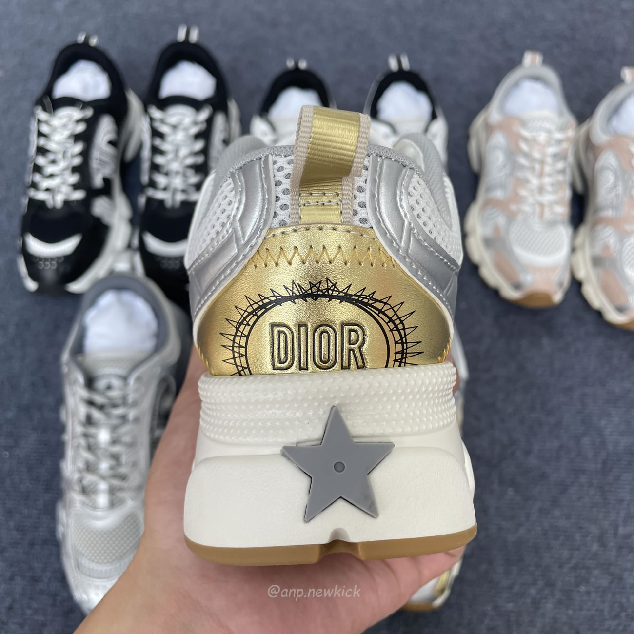 Dior Chrono Sports Shoes With Mesh Fabric And Faux Leather Trim (15) - www.newkick.vip